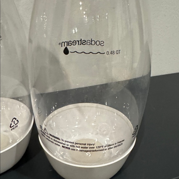 2  Small White Soda Stream .5L Storage bottles (.48 quart) Sparkling Water - Picture 2 of 6